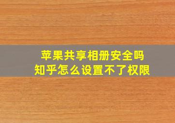 苹果共享相册安全吗知乎怎么设置不了权限