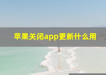 苹果关闭app更新什么用