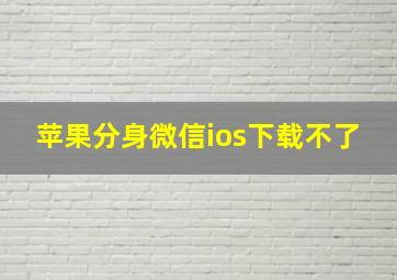 苹果分身微信ios下载不了