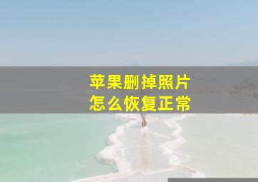 苹果删掉照片怎么恢复正常