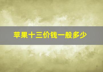 苹果十三价钱一般多少