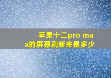 苹果十二pro max的屏幕刷新率是多少