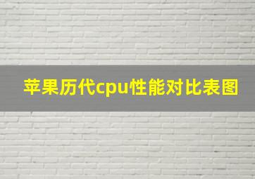 苹果历代cpu性能对比表图