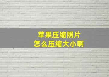 苹果压缩照片怎么压缩大小啊