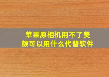 苹果原相机用不了美颜可以用什么代替软件