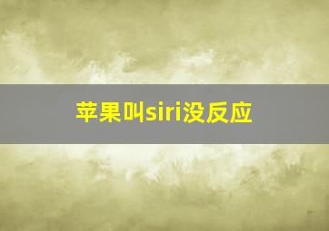 苹果叫siri没反应