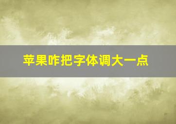 苹果咋把字体调大一点