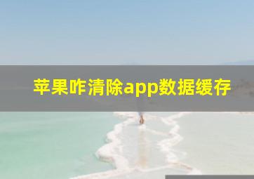 苹果咋清除app数据缓存