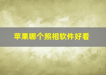 苹果哪个照相软件好看