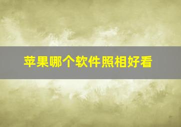 苹果哪个软件照相好看