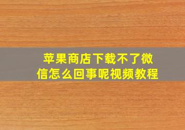 苹果商店下载不了微信怎么回事呢视频教程