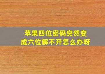 苹果四位密码突然变成六位解不开怎么办呀