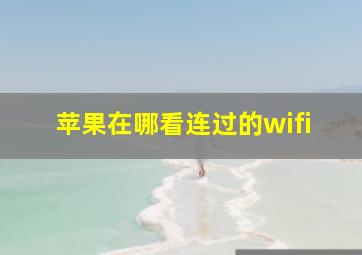 苹果在哪看连过的wifi