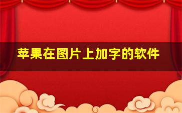 苹果在图片上加字的软件