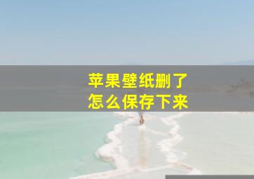 苹果壁纸删了怎么保存下来