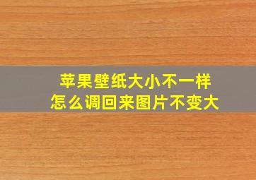 苹果壁纸大小不一样怎么调回来图片不变大