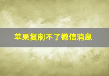 苹果复制不了微信消息