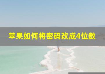 苹果如何将密码改成4位数