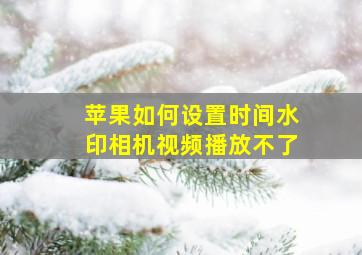 苹果如何设置时间水印相机视频播放不了