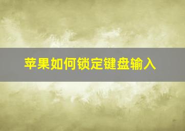 苹果如何锁定键盘输入