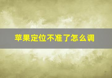 苹果定位不准了怎么调