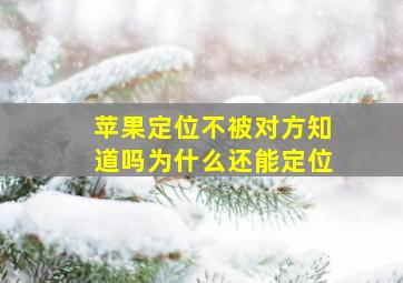 苹果定位不被对方知道吗为什么还能定位