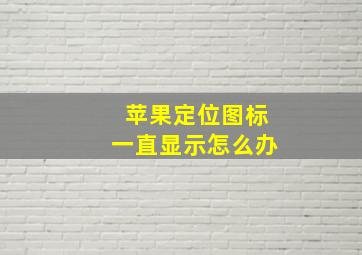 苹果定位图标一直显示怎么办