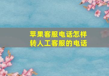 苹果客服电话怎样转人工客服的电话