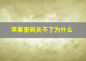 苹果密码关不了为什么