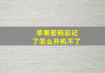 苹果密码忘记了怎么开机不了