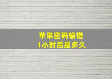 苹果密码输错1小时后是多久