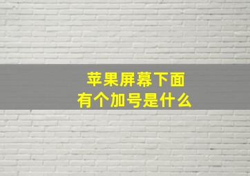 苹果屏幕下面有个加号是什么