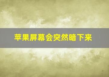 苹果屏幕会突然暗下来