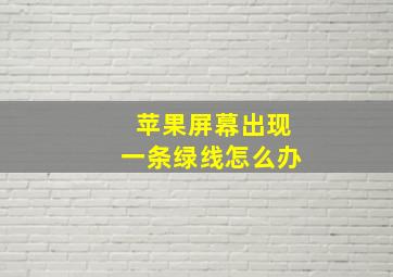 苹果屏幕出现一条绿线怎么办