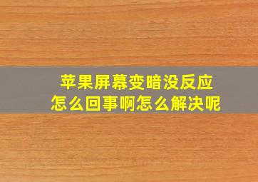 苹果屏幕变暗没反应怎么回事啊怎么解决呢