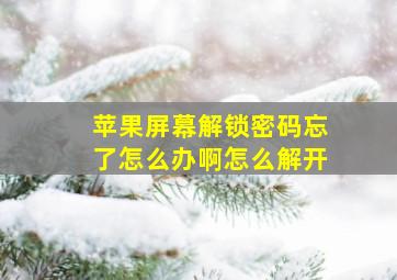 苹果屏幕解锁密码忘了怎么办啊怎么解开