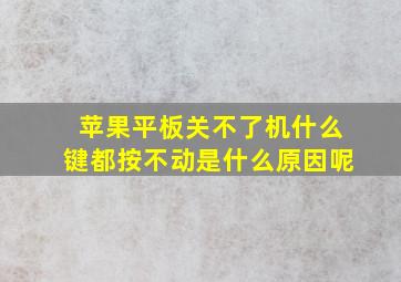 苹果平板关不了机什么键都按不动是什么原因呢