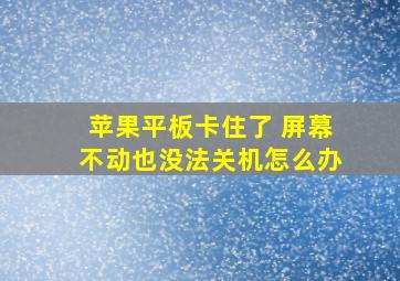 苹果平板卡住了 屏幕不动也没法关机怎么办