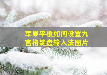 苹果平板如何设置九宫格键盘输入法图片