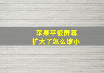 苹果平板屏幕扩大了怎么缩小