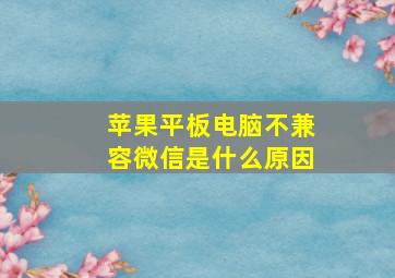 苹果平板电脑不兼容微信是什么原因