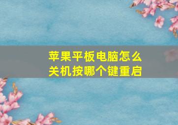 苹果平板电脑怎么关机按哪个键重启