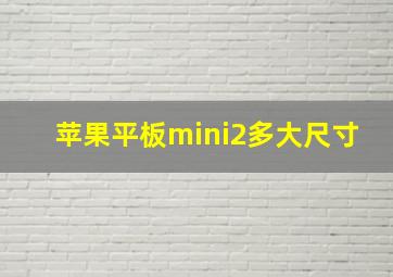 苹果平板mini2多大尺寸