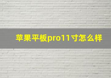 苹果平板pro11寸怎么样