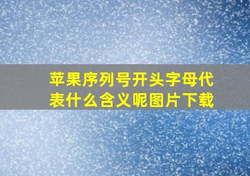 苹果序列号开头字母代表什么含义呢图片下载