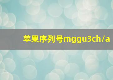 苹果序列号mggu3ch/a