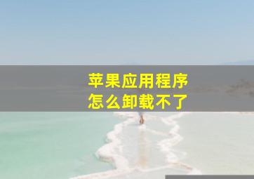 苹果应用程序怎么卸载不了