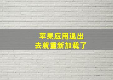 苹果应用退出去就重新加载了