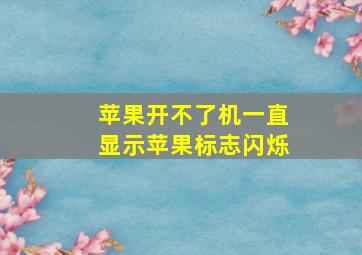 苹果开不了机一直显示苹果标志闪烁