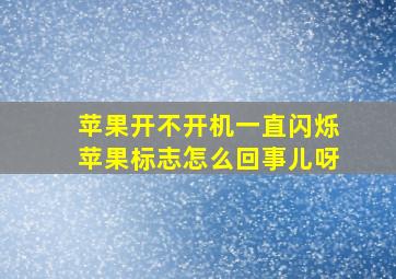 苹果开不开机一直闪烁苹果标志怎么回事儿呀